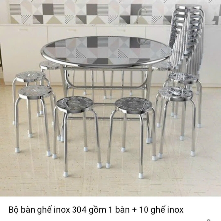 Bộ bàn ghế Inox 1
